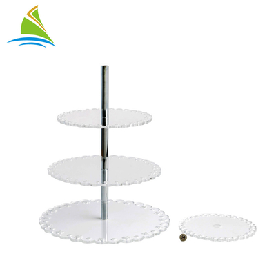 5 - Tier Wedding Acrylic Cake Tampilan Berdiri Cupcake Tower Round Shape