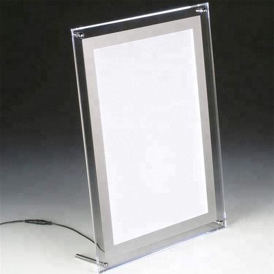 Pabrik Ukuran Custom Acrylic Dinding Dipimpin Pemegang Tanda / Acrylic Led Menu Holder