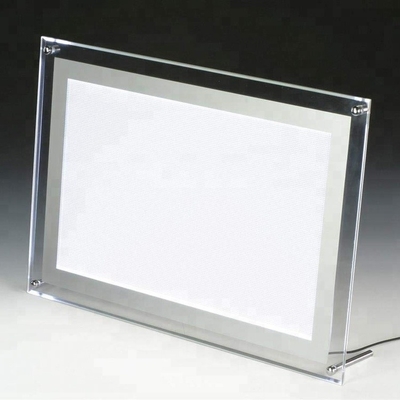 Pabrik Ukuran Custom Acrylic Dinding Dipimpin Pemegang Tanda / Acrylic Led Menu Holder
