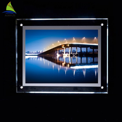 Dekorasi Akrilik Yang Jelas Dipimpin Kotak Cahaya 4x6 4x5 5x7 Bingkai Foto Akrilik