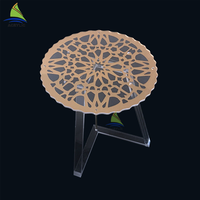 Acrylic Modern Furniture Unfoldable Stable Modern Warna Emas Acrylic Sofa Side Table