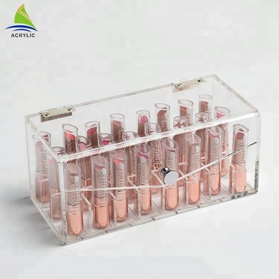 Transparan makeup akrilik lipstik menampilkan kasus make up Organizer
