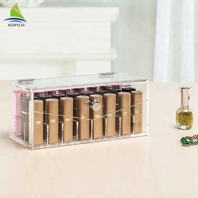 Transparan makeup akrilik lipstik menampilkan kasus make up Organizer