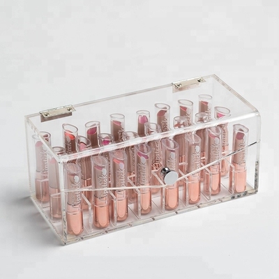 Transparan makeup akrilik lipstik menampilkan kasus make up Organizer