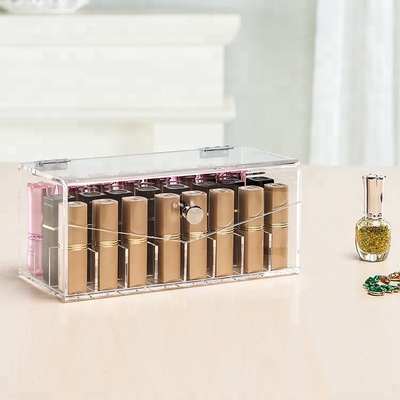 Transparan makeup akrilik lipstik menampilkan kasus make up Organizer