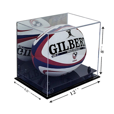Kotak Display Kasus Akrilik yang jelas Produk Olahraga Toko Meja Batal Acrylic Rugby Tampilan Kasus