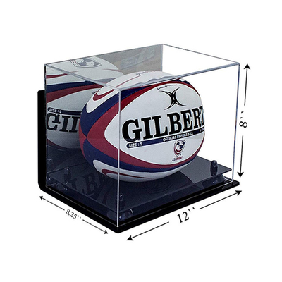 Kotak Display Kasus Akrilik yang jelas Produk Olahraga Toko Meja Batal Acrylic Rugby Tampilan Kasus