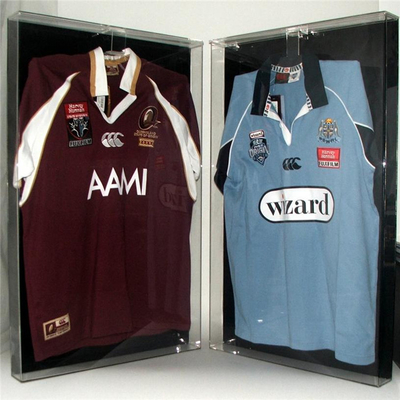 Kustom Wall Mount Batal Acrylic Jersey Tampilan Kasus Silk Screen Printing