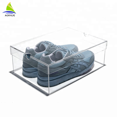 Kotak Presentasi Akrilik Transparan Kotak Plexiglass Acrylic Sepatu Jelas Dengan Tutup