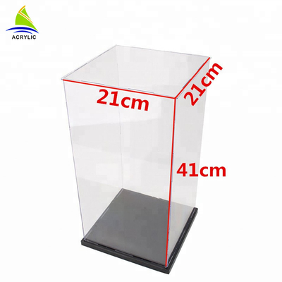 High Gloss Square Acrylic Tampilan Kotak Mewah Kontra Top Dekorasi Kotak Clear Disesuaikan