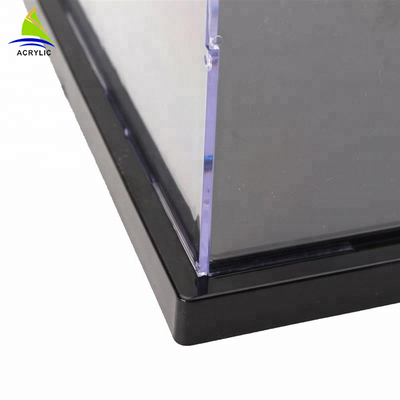 High Gloss Square Acrylic Tampilan Kotak Mewah Kontra Top Dekorasi Kotak Clear Disesuaikan
