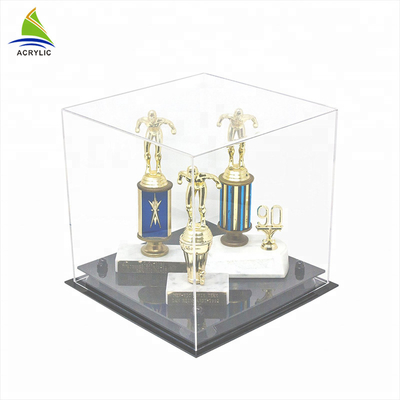 Kotak Display Akrilik Disesuaikan Tunggal Model House Cube Silk Screen Printing