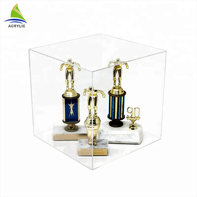 Kotak Display Akrilik Disesuaikan Tunggal Model House Cube Silk Screen Printing