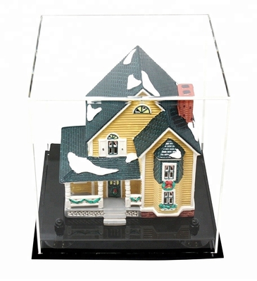 Kotak Display Akrilik Disesuaikan Tunggal Model House Cube Silk Screen Printing