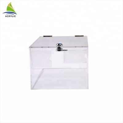 Table top Clear Lockable Transparent Fund - Mengumpulkan Kotak Donasi Akrilik