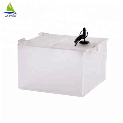 Table top Clear Lockable Transparent Fund - Mengumpulkan Kotak Donasi Akrilik