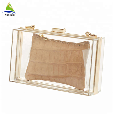 Fashion Kotak Penyimpanan Akrilik Elegan Wanita Transparan Tas Clutch Acrylic pribadi