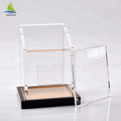 Eco - Friendly Perspex Sliding Lid Tampilan Extension Batal Acrylic Cube Boxes