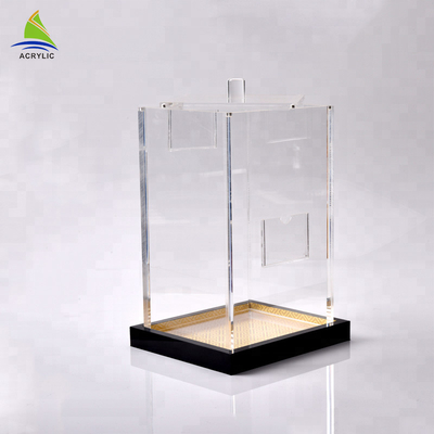 Eco - Friendly Perspex Sliding Lid Tampilan Extension Batal Acrylic Cube Boxes