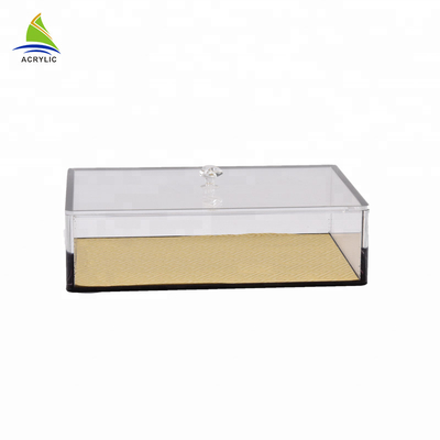 Eco - Friendly Perspex Sliding Lid Tampilan Extension Batal Acrylic Cube Boxes
