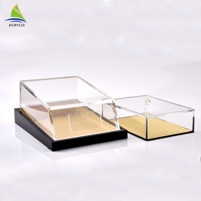 Countertop kecil Acrylic Tampilan Storage Box Permukaan halus Silk Screen Printing