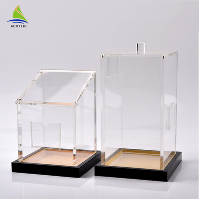 Countertop kecil Acrylic Tampilan Storage Box Permukaan halus Silk Screen Printing