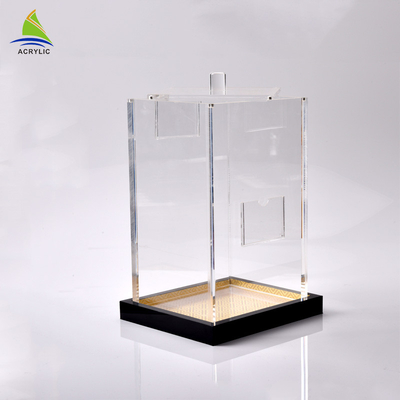 Countertop kecil Acrylic Tampilan Storage Box Permukaan halus Silk Screen Printing