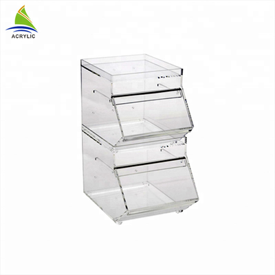 Food Grade Acrylic Candy Tampilan Stackable Desain Modern Batal Acrylic Candy Cube Box