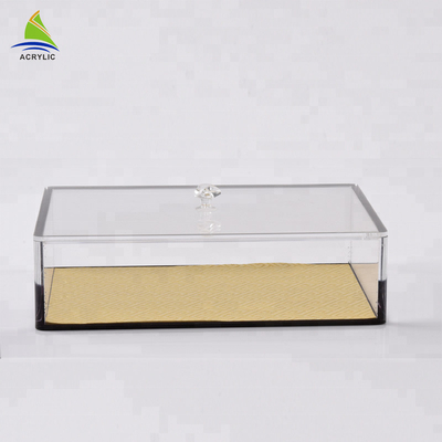 Embossing Countertop Kotak Penyimpanan Akrilik Kotak Hadiah Ginseng Sablon Sutra