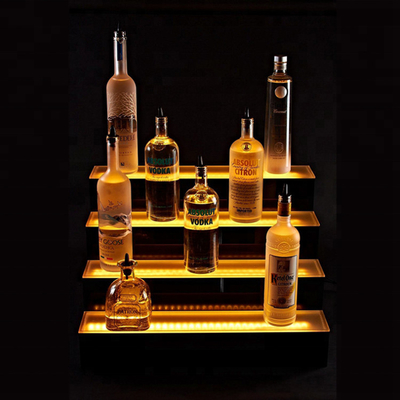 Botol Led transparan Tampilan 3 Tier Langkah Led Wine Stand Led Light Bottle Holder
