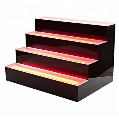 Botol Led transparan Tampilan 3 Tier Langkah Led Wine Stand Led Light Bottle Holder