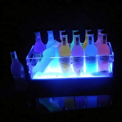 Botol Led transparan Tampilan 3 Tier Langkah Led Wine Stand Led Light Bottle Holder