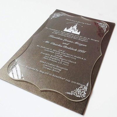 Clear Acrylic Display Frame Hitam Kustom Acrylic Wedding Invitation Card