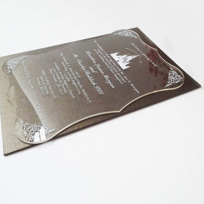 Clear Acrylic Display Frame Hitam Kustom Acrylic Wedding Invitation Card