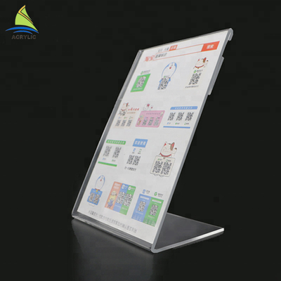Disesuaikan Batal Acrylic Slanted Desain menu pemegang Tanda akrilik