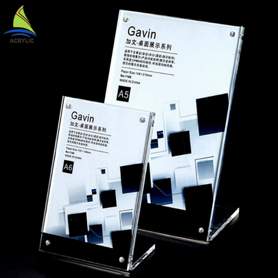 Kustom Counter Top Batal Mounted Office Table Acrylic Sign Board Bentuk Persegi