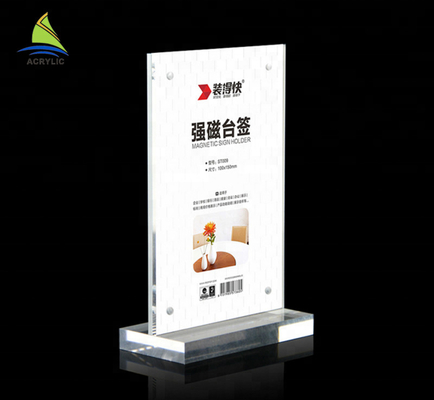 Desain baru Acrylic Sign Display Holder Kontra Top Acrylic Sign Brosur Pemegang