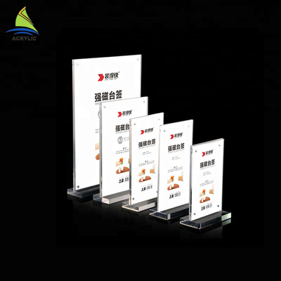 Desain baru Acrylic Sign Display Holder Kontra Top Acrylic Sign Brosur Pemegang