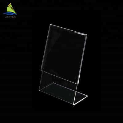 Tampilan Akrilik Minimalis Pemegang Tanda Meja Kustom Tenda Menu Pemegang Papan Tanda Akrilik