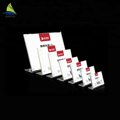 Tingkat Atas Tanda Akrilik Tampilan Pemegang Anodized Magnet Tanda Akrilik Kartu Display