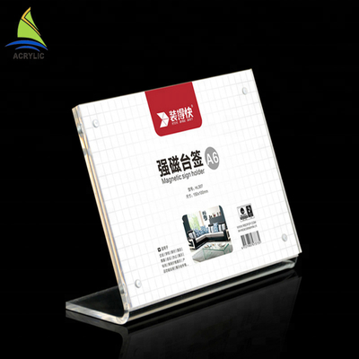 Tingkat Atas Tanda Akrilik Tampilan Pemegang Anodized Magnet Tanda Akrilik Kartu Display