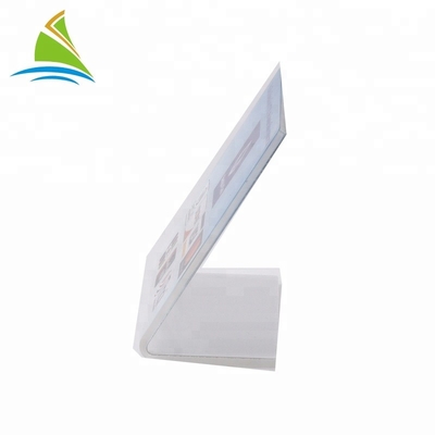 Transparansi Type L Shape Single Side Table Berdiri Acrylic Menu Holder Keteguhan