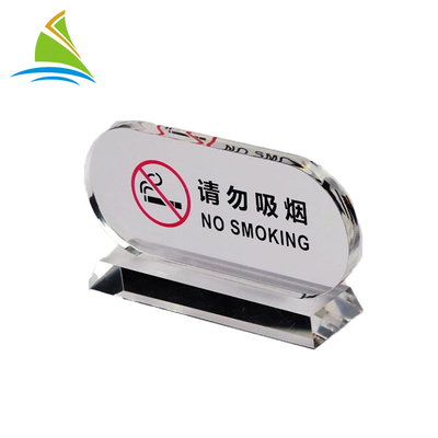 Promosi Akrilik Pemegang Tanda Tampilan No Smoking Acrylic Tag Holder ODM Layanan OEM