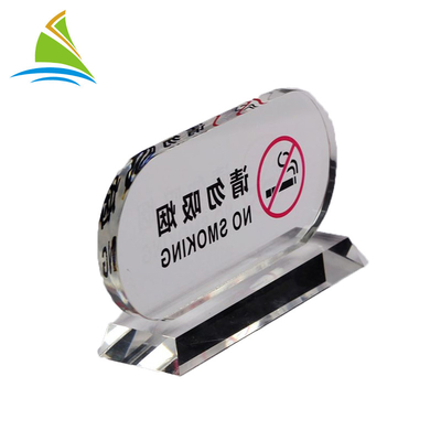 Promosi Akrilik Pemegang Tanda Tampilan No Smoking Acrylic Tag Holder ODM Layanan OEM