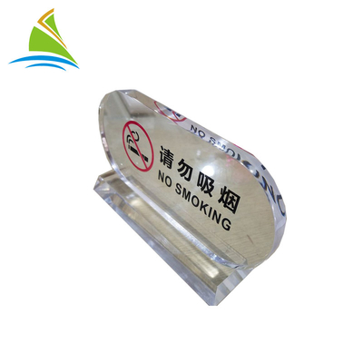 Promosi Akrilik Pemegang Tanda Tampilan No Smoking Acrylic Tag Holder ODM Layanan OEM