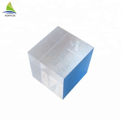 Batal Padat Acrylic Tampilan Cube Block Eco - Ramah Bahan Silk Screen Printing