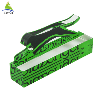 Eco - Friendly Acrylic Sign Tampilan Holder Clear Solid Terukir Acrylic Logo Block
