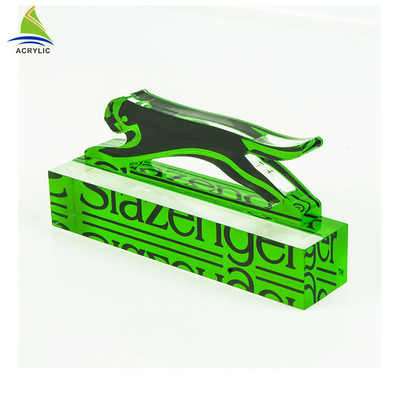 Eco - Friendly Acrylic Sign Tampilan Holder Clear Solid Terukir Acrylic Logo Block
