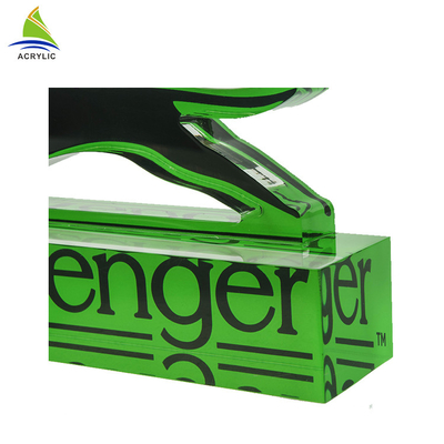 Eco - Friendly Acrylic Sign Tampilan Holder Clear Solid Terukir Acrylic Logo Block