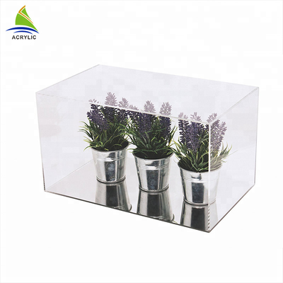 Batal Acrylic Countertop Tampilan Kasus Gaya Sederhana Hitam Atas Dan Bawah Kotak Akrilik Kustom Bening